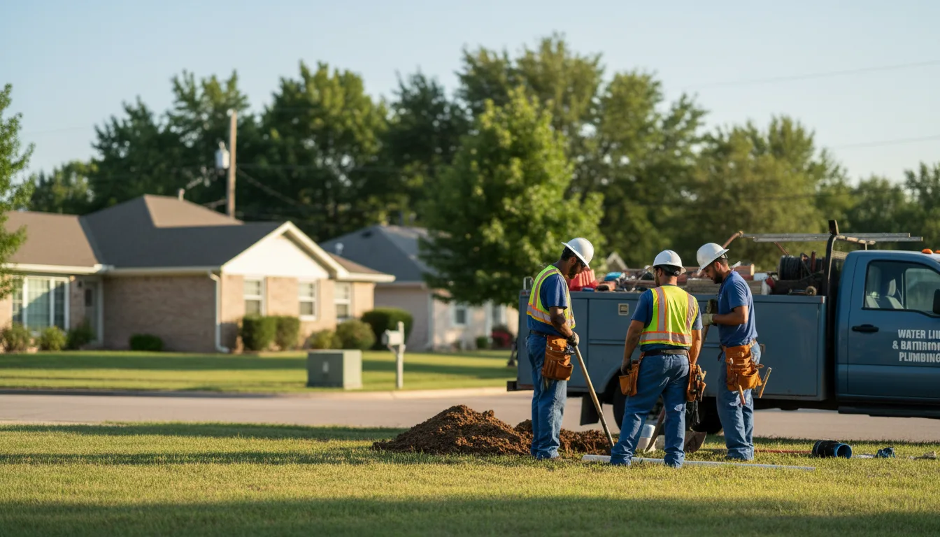 Residential water line and bathroom plumbing service in Owensville, OH